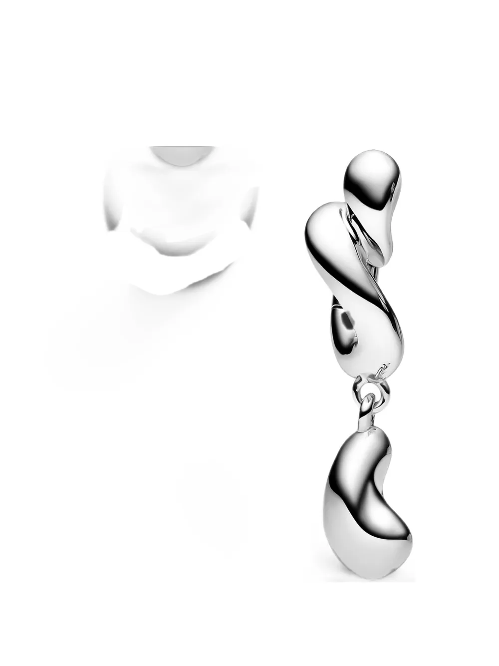 Maria Black Whirl Drop huggie earring - Argento