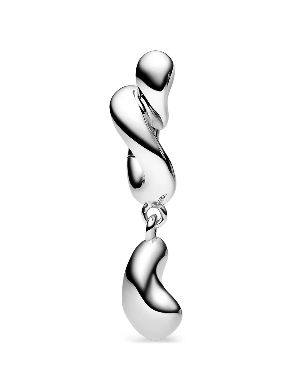 Maria Black Whirl Drop huggie earring - Argento