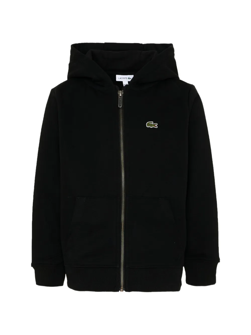Lacoste Kids logo-patch zip-up hoodie - Nero