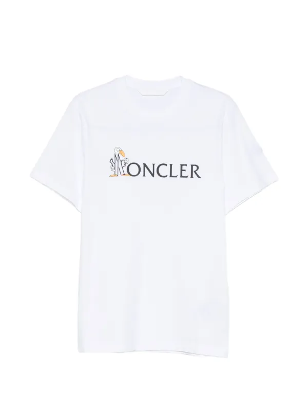 Moncler Camiseta Com Estampa De Logo | Branco | FARFETCH BR