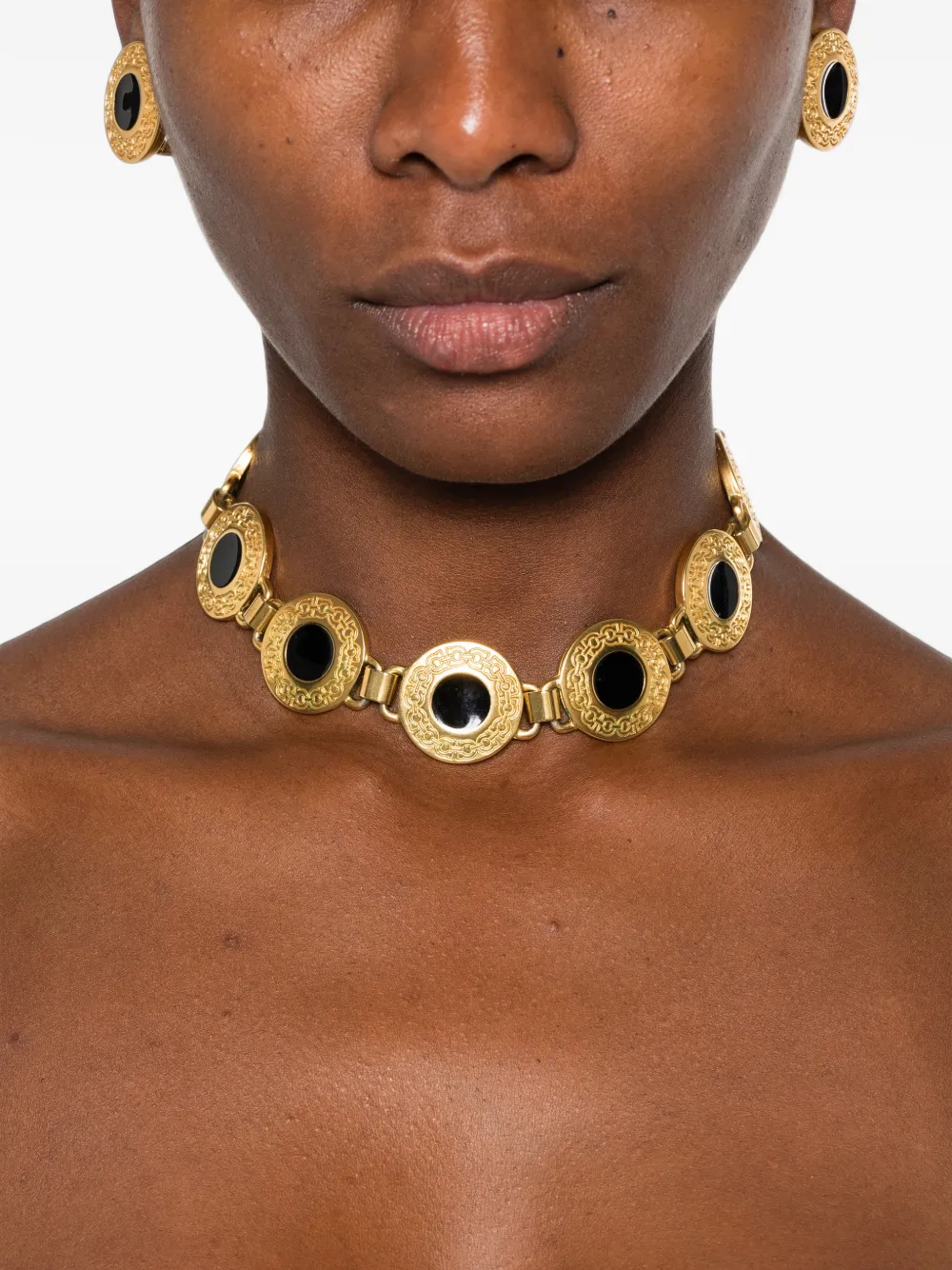 Ferragamo Pre-Owned 1980s Gancini necklace and earrings set - Oro