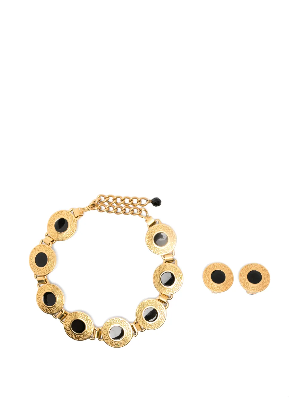 Ferragamo Pre-Owned 1980s Gancini necklace and earrings set - Oro