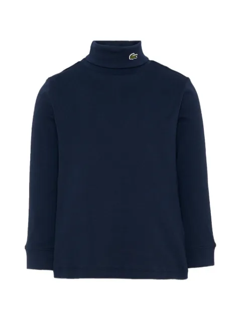Lacoste Kids logo-patch turtleneck sweater