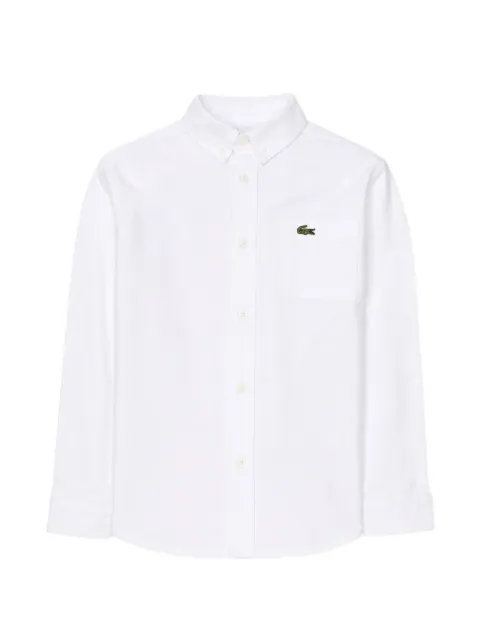 Lacoste Kids logo-patch button-down shirt