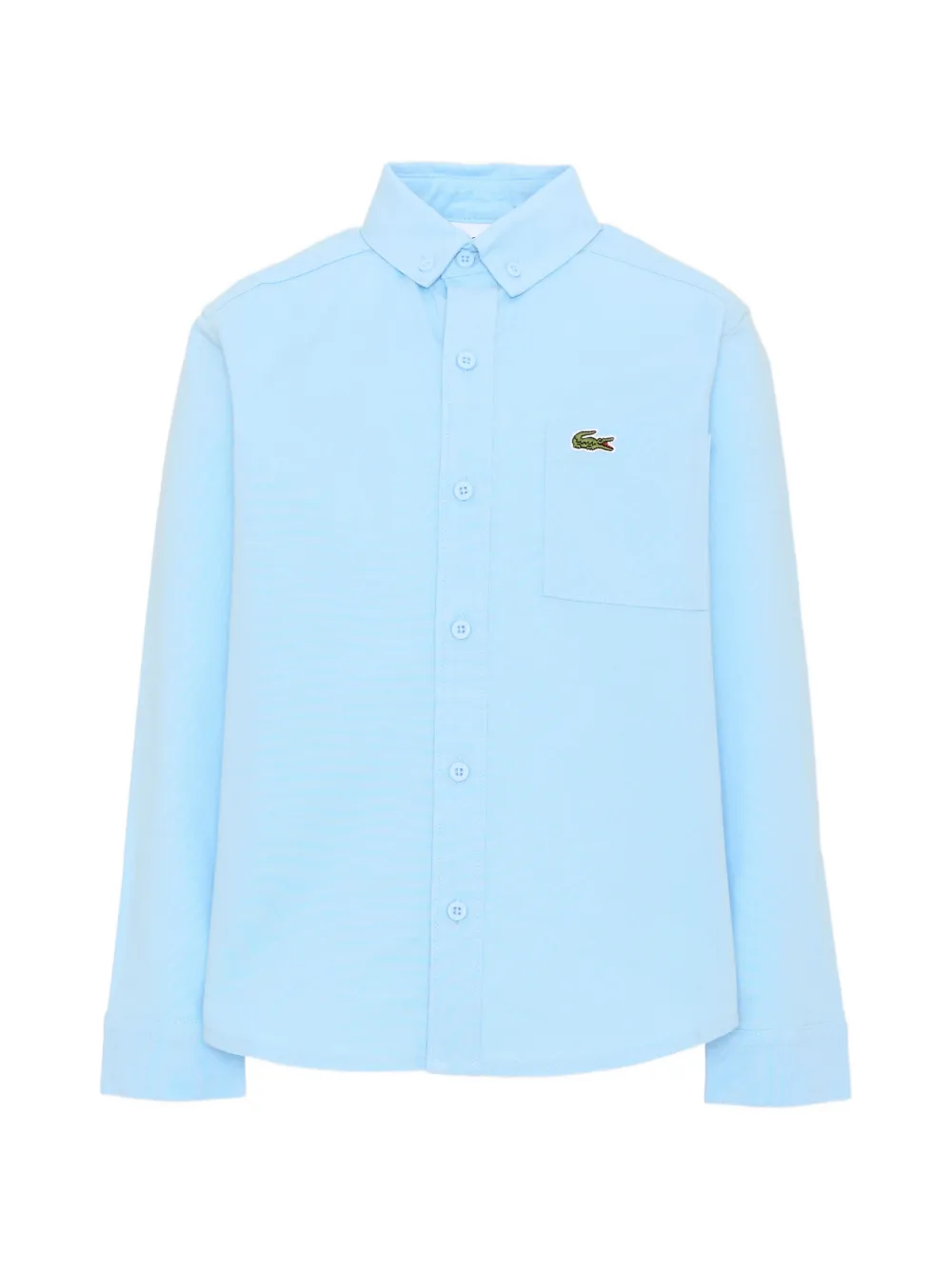 Lacoste Kids logo-patch button-down shirt - Blau