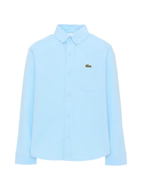 Lacoste Kids logo-patch button-down shirt