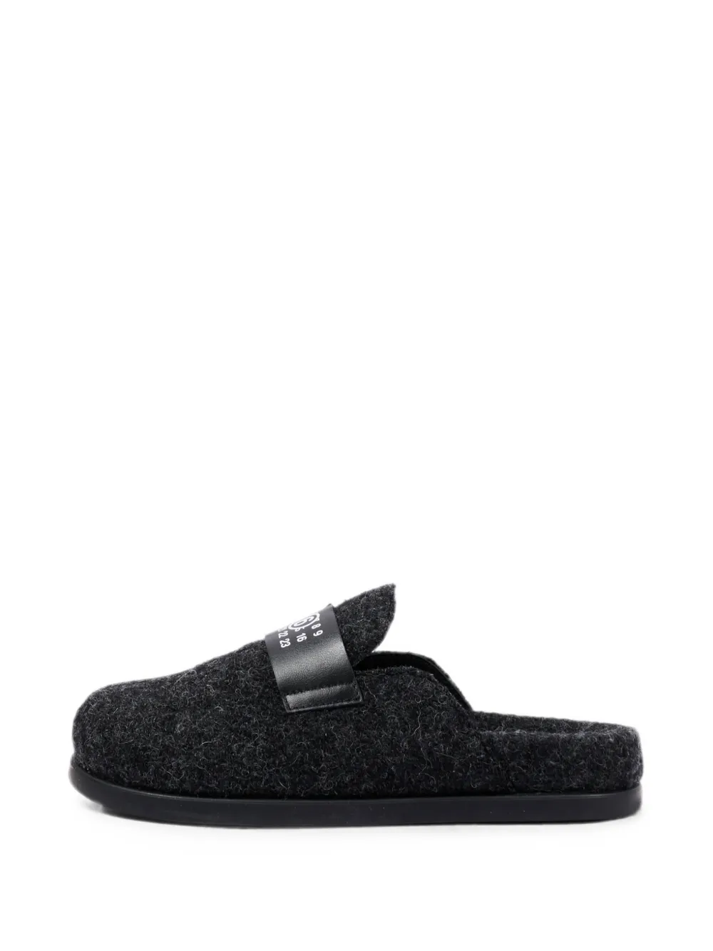 MM6 Maison Margiela Kids logo-patch slippers Grijs