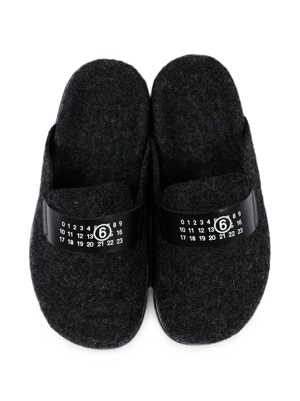 MM6 Maison Margiela Kids logo-patch slippers Grijs