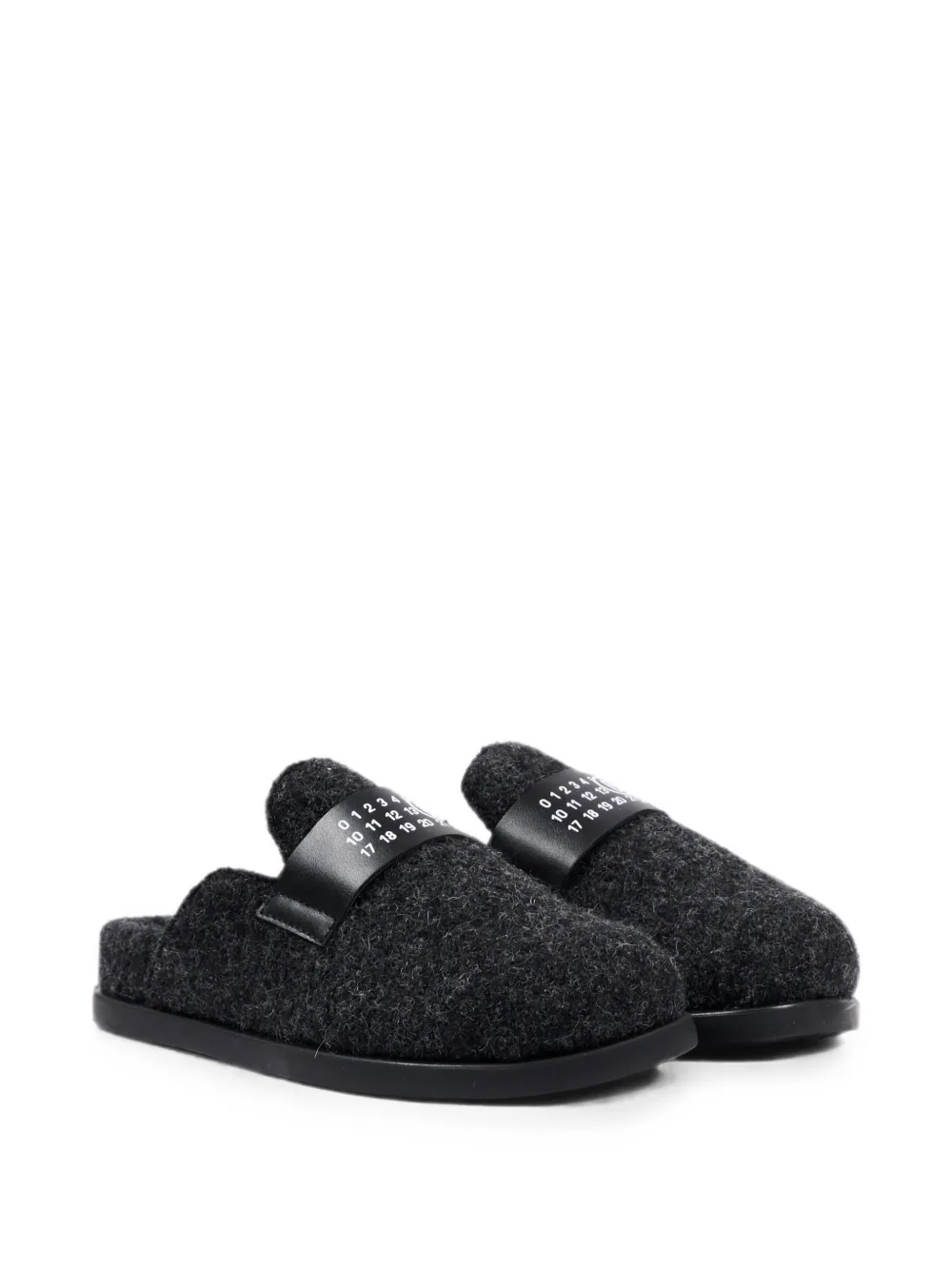 MM6 Maison Margiela Kids logo-patch slippers Grijs