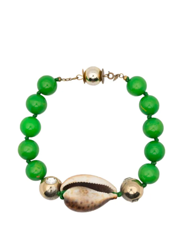 Valentino Garavani Pre-owned 1980s Cowrie Shell Beaded Necklace in Gold
