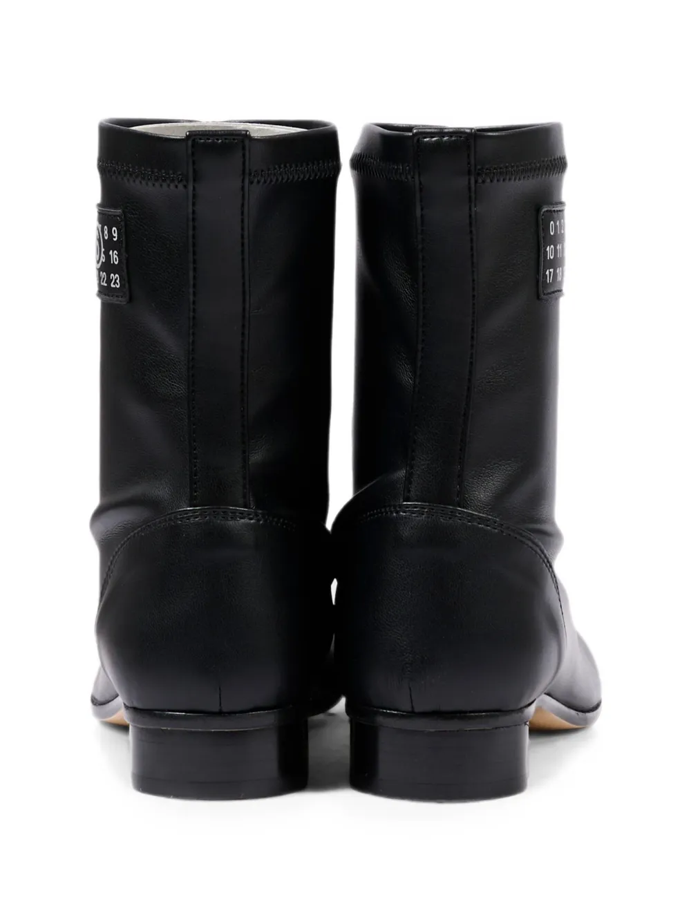 MM6 Maison Margiela Kids logo-patch leather boots Zwart