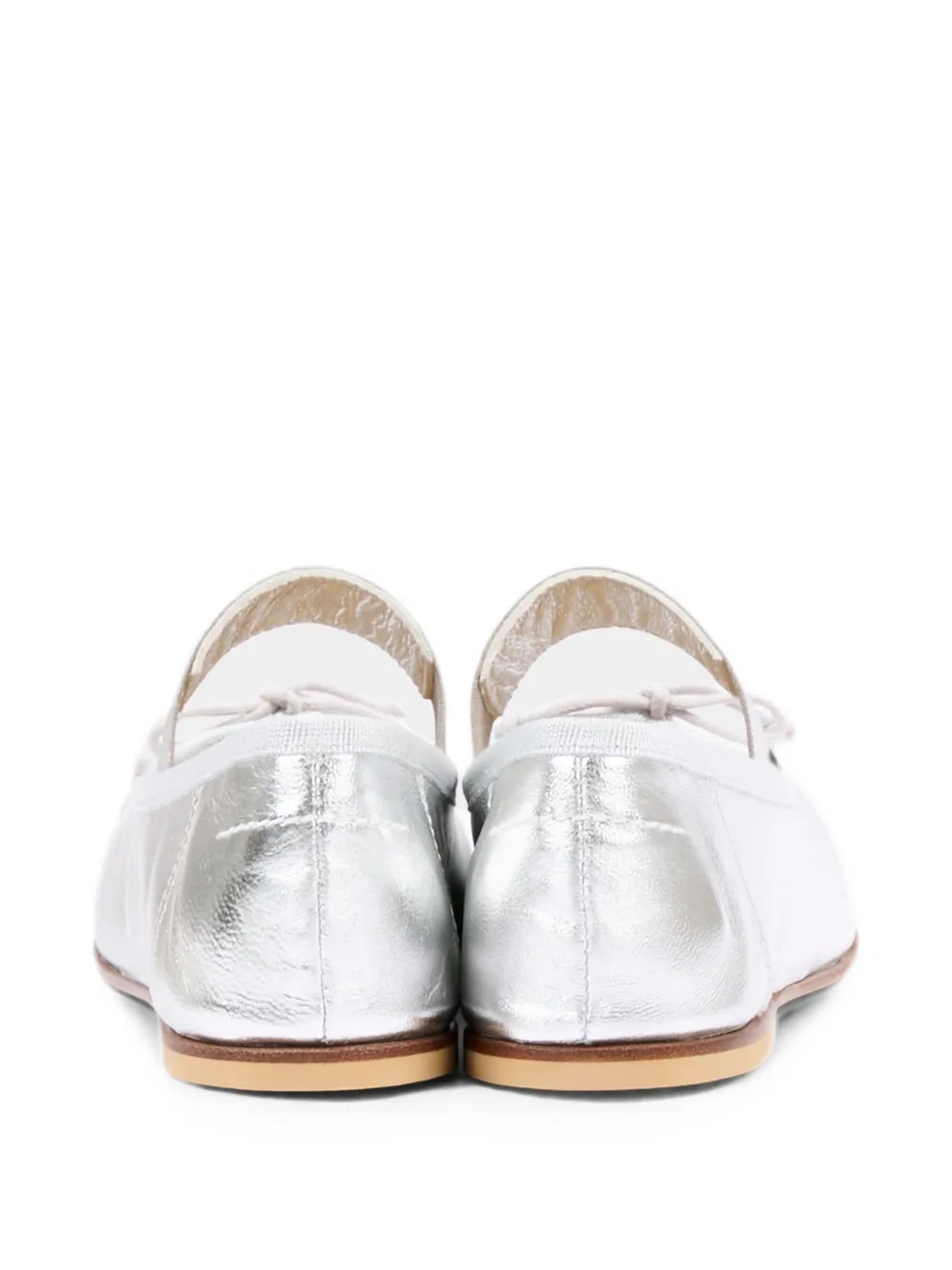 MM6 Maison Margiela Kids Metallic ballerina's met vierkante neus Zilver