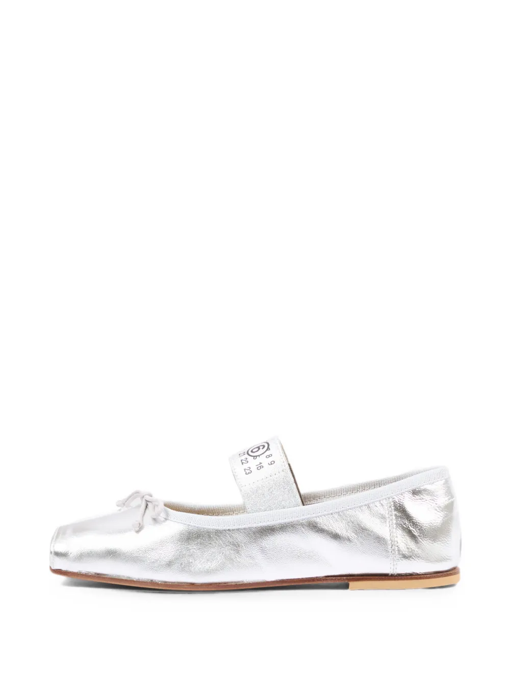 MM6 Maison Margiela Kids Metallic ballerina's met vierkante neus Zilver