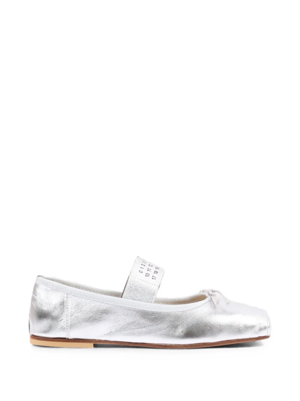 MM6 Maison Margiela Kids Metallic ballerina's met vierkante neus Zilver