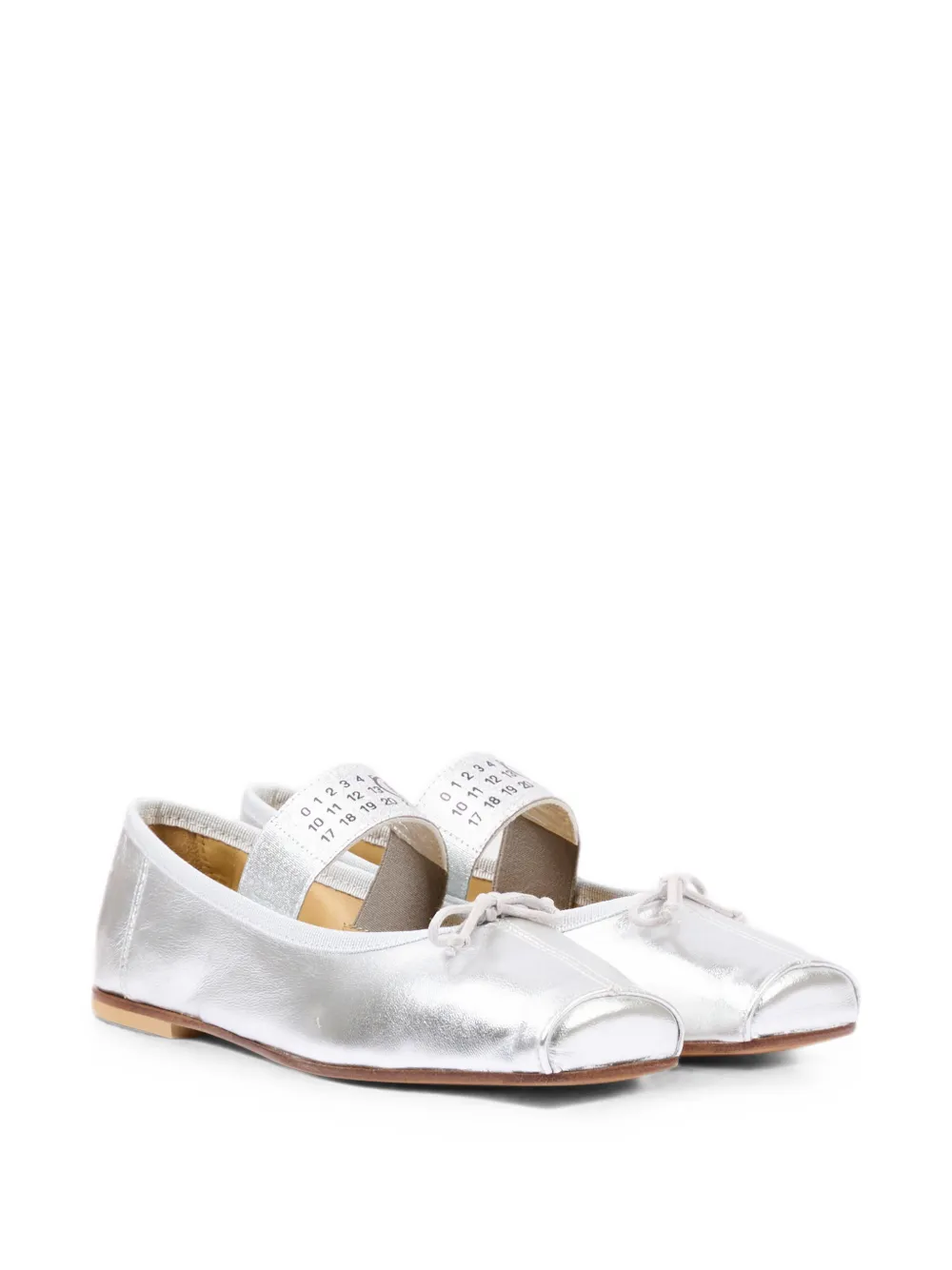 MM6 Maison Margiela Kids Ballerine con punta quadrata - Argento
