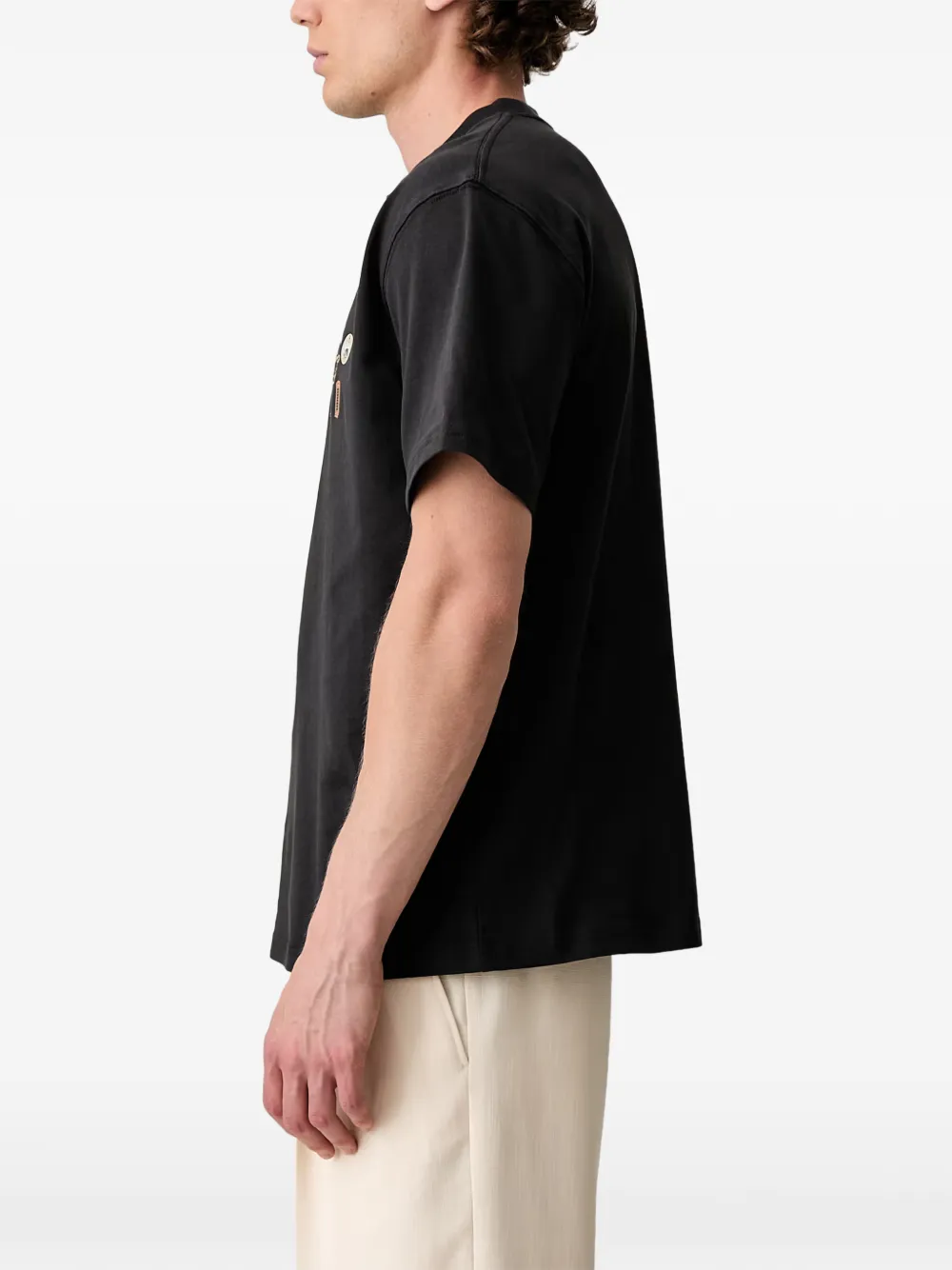 Barbour Pin badge graphic-print T-shirt Zwart