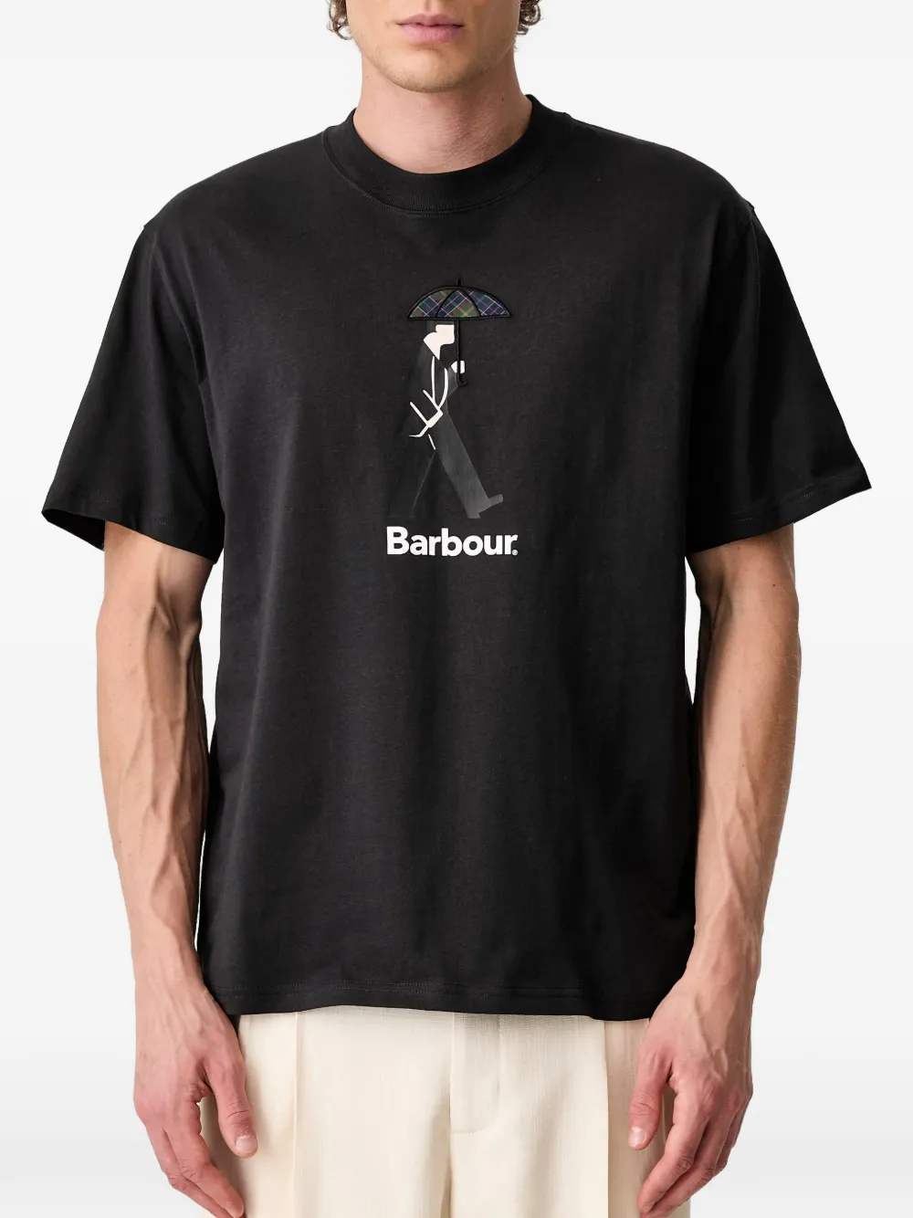 Barbour T-shirt met grafische print Zwart