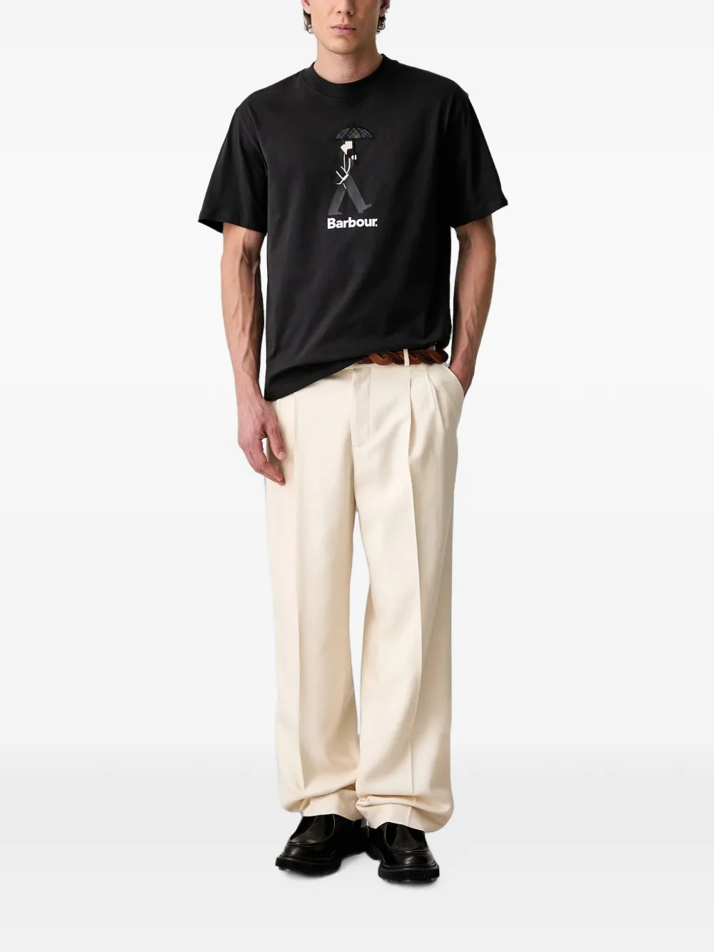 Barbour T-shirt met grafische print Zwart