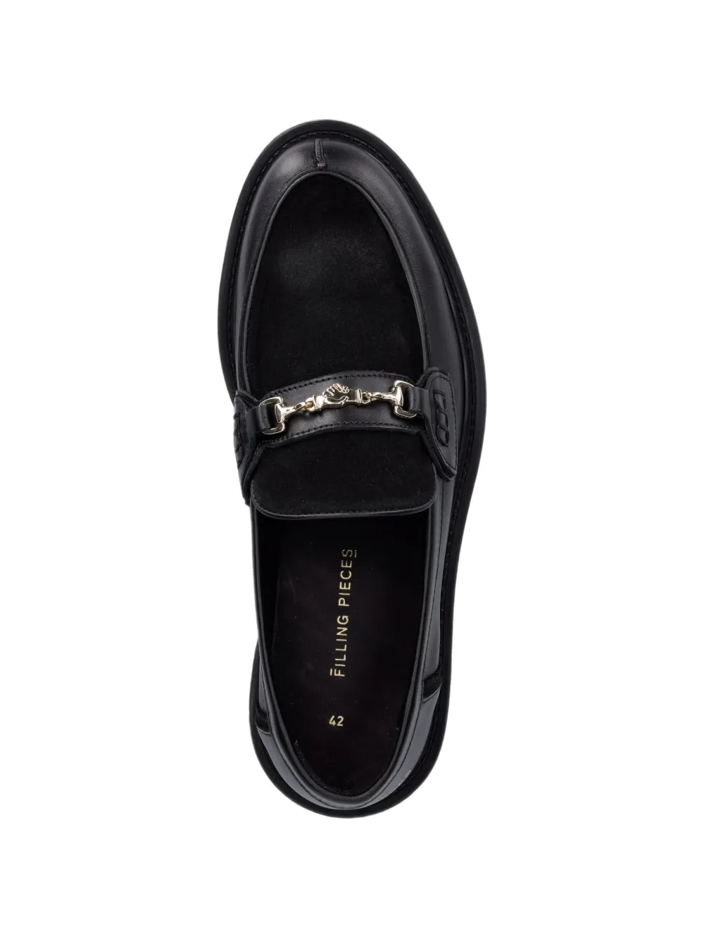 Filling Pieces horsebit panelled loafers Zwart