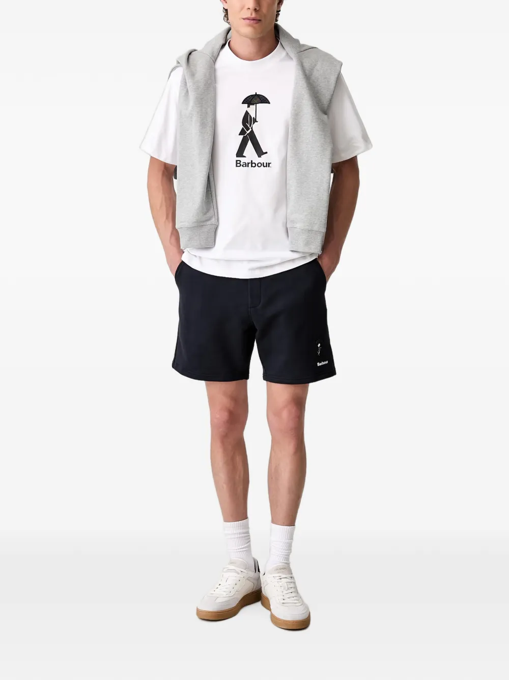 Barbour T-shirt met logoprint Wit