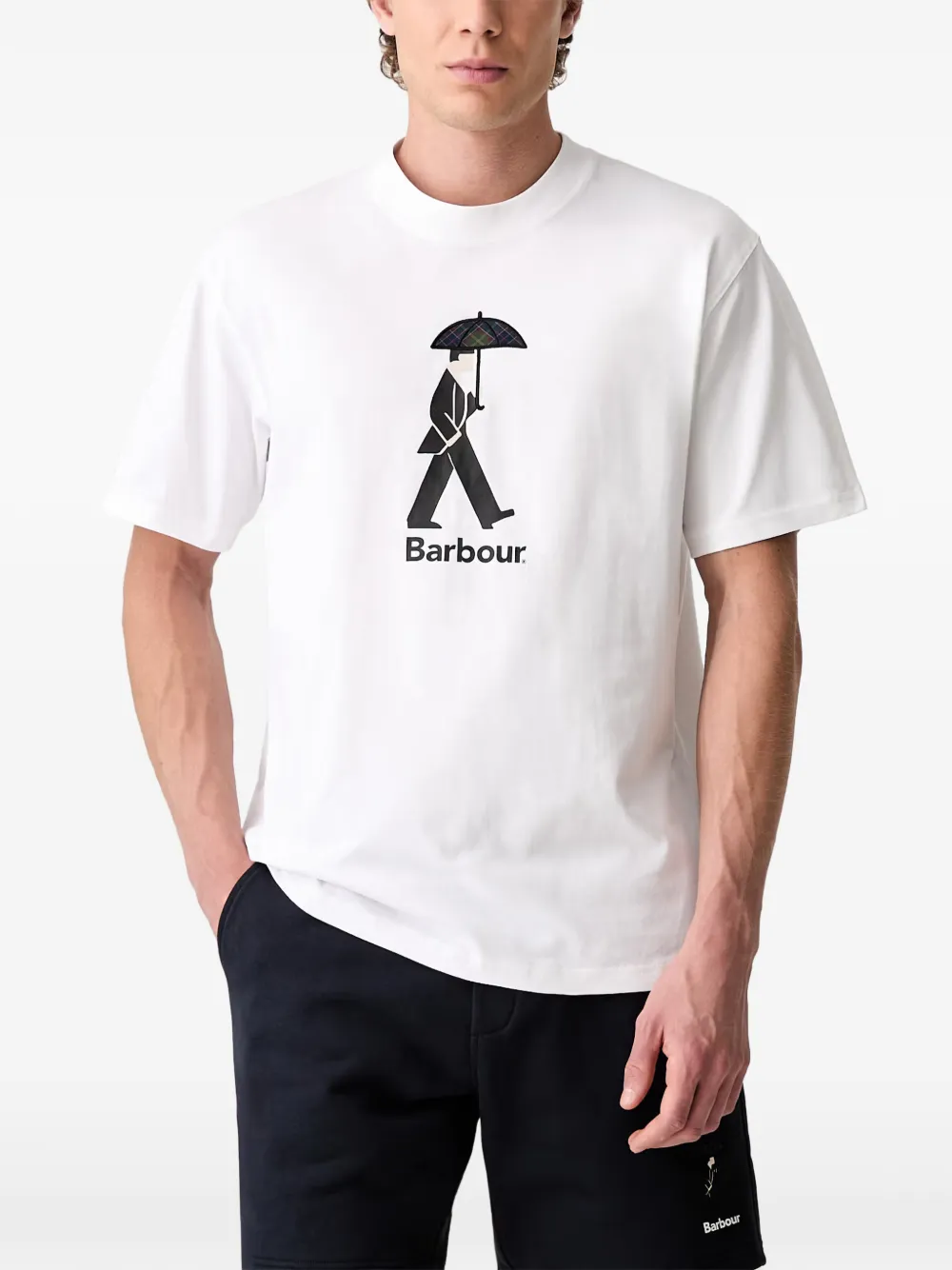 Barbour T-shirt met logoprint Wit