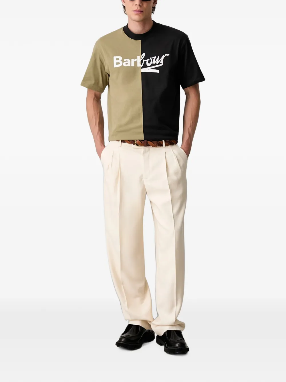 Barbour T-shirt met logoprint Zwart
