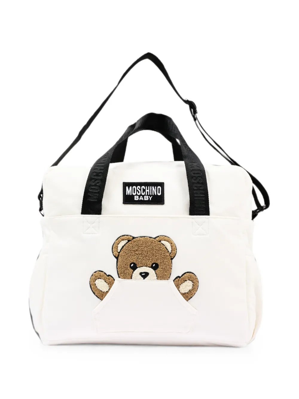 Moschino Kids Luiertas met logopatch Wit
