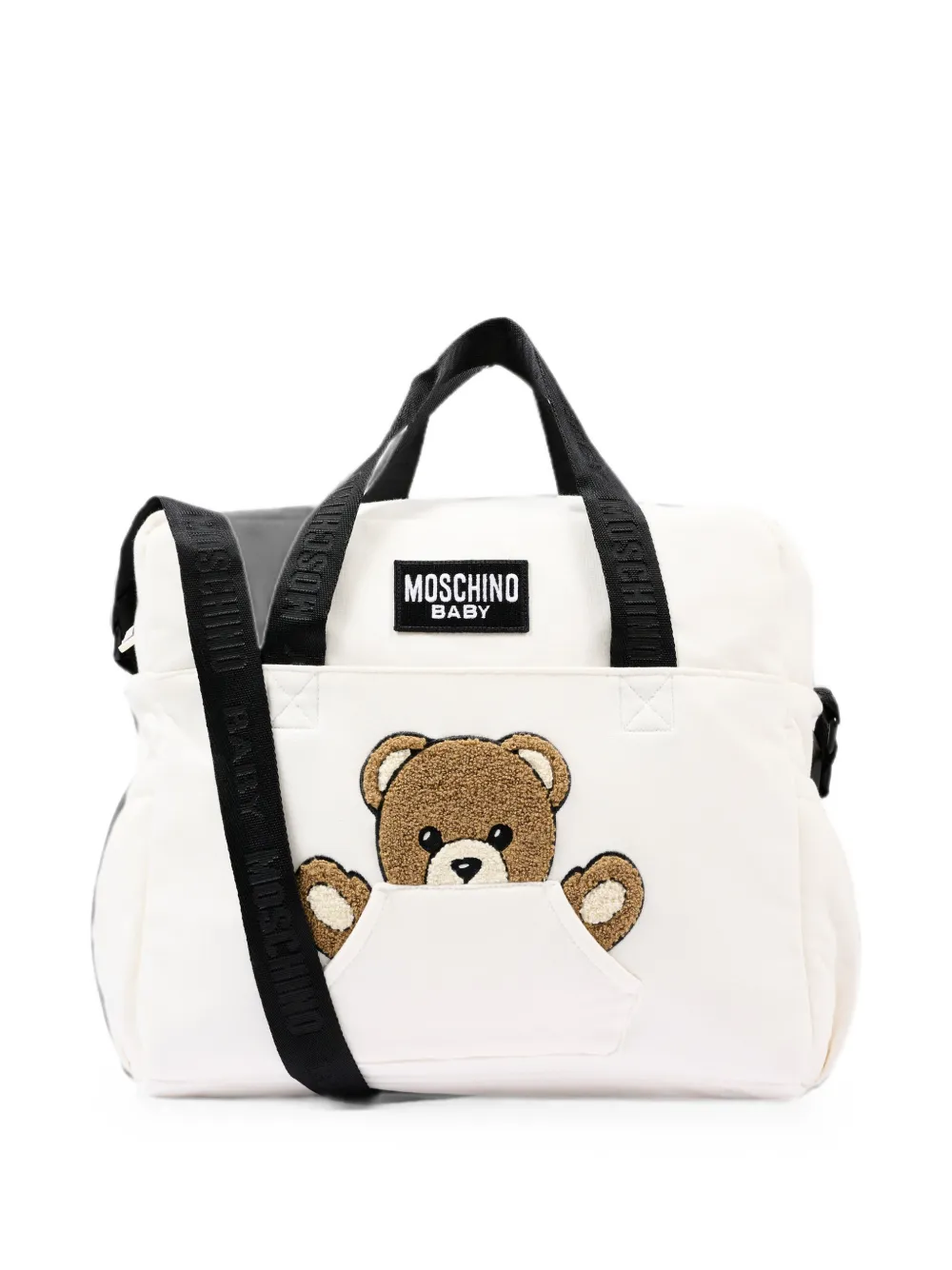 Moschino Kids logo-patch changing bag - Weiß