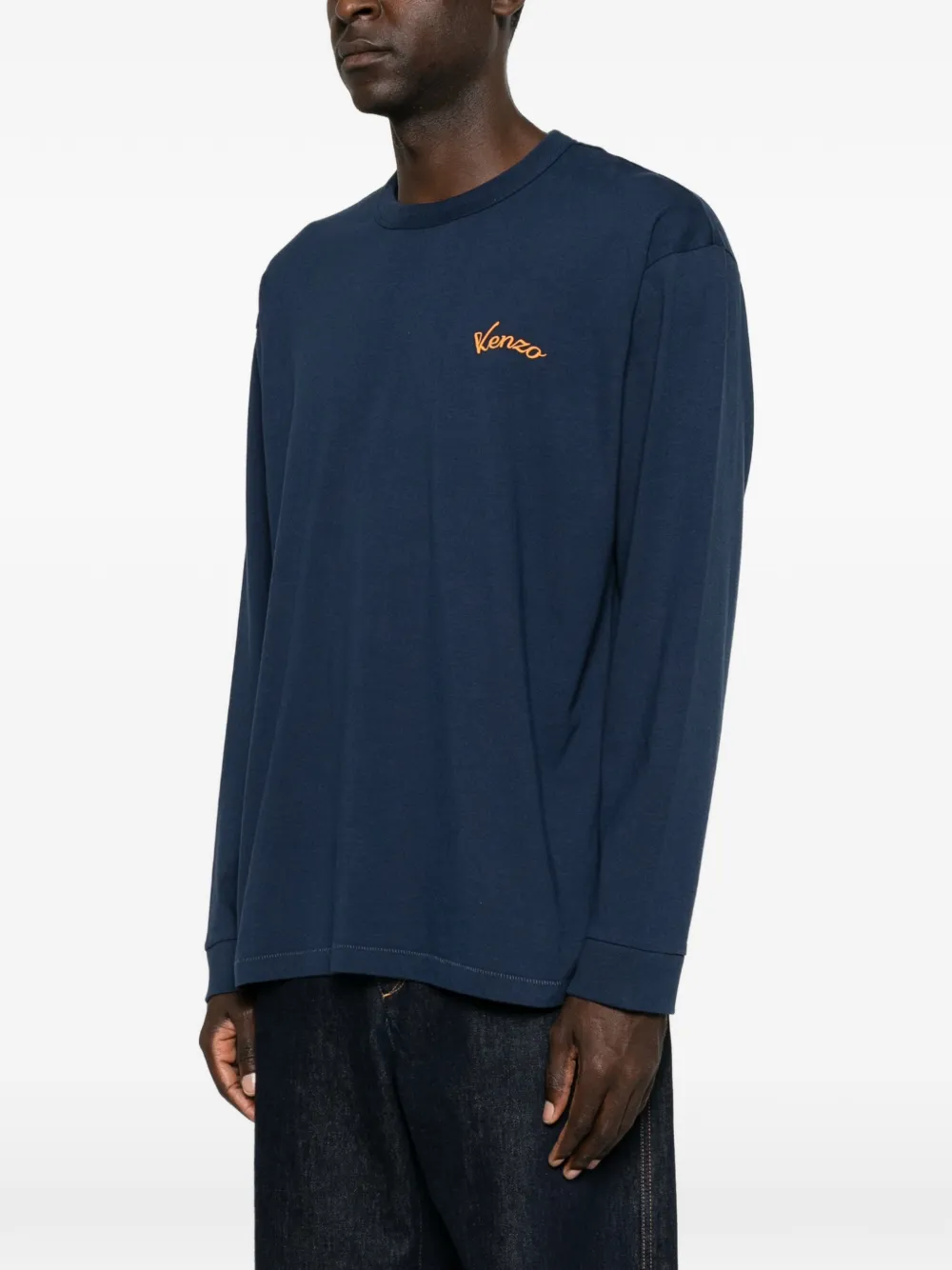 Kenzo T-shirt met Eiffeltoren-print en lange mouwen Blauw