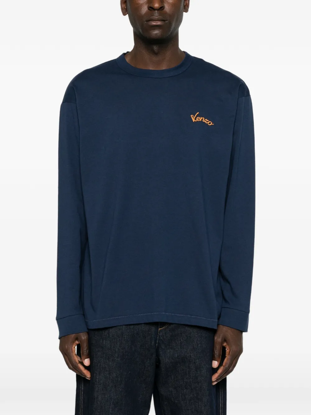 Kenzo T-shirt met Eiffeltoren-print en lange mouwen Blauw