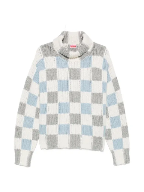 Kenzo checkerboard roll-neck sweater