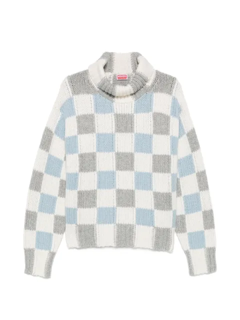 Kenzo checkerboard roll-neck sweater