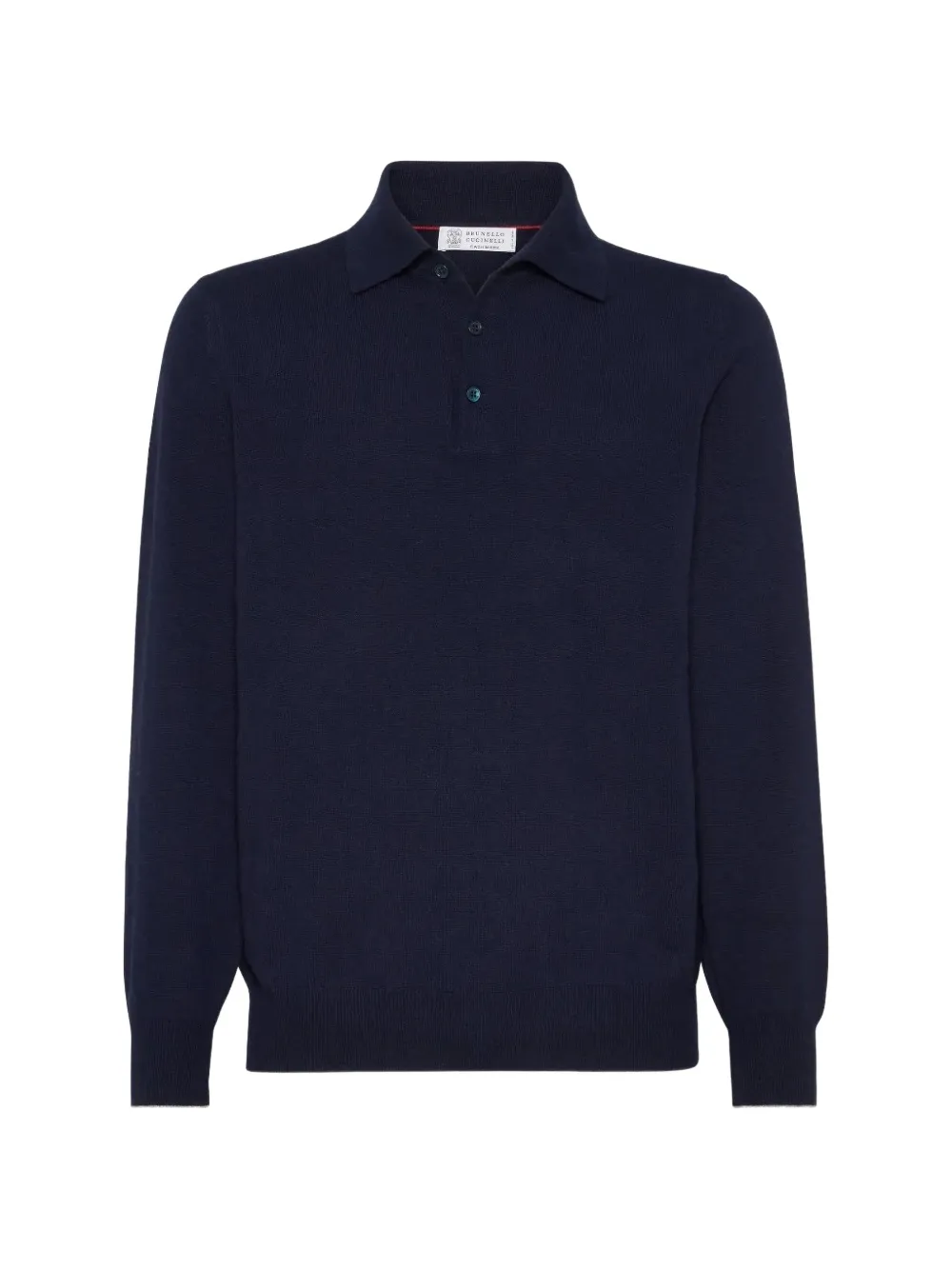 Brunello Cucinelli cashmere knit polo shirt - Blu