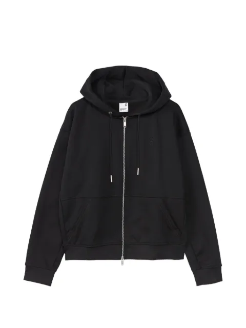 On  zip-up drawstring hoodie