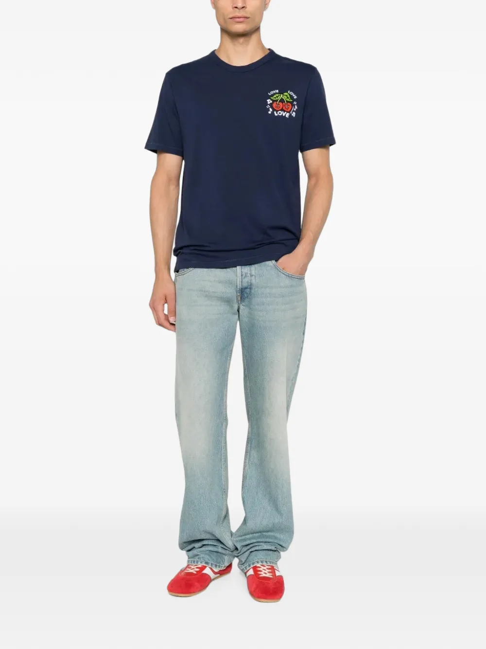Kenzo Loves T-shirt met kersenprint Blauw