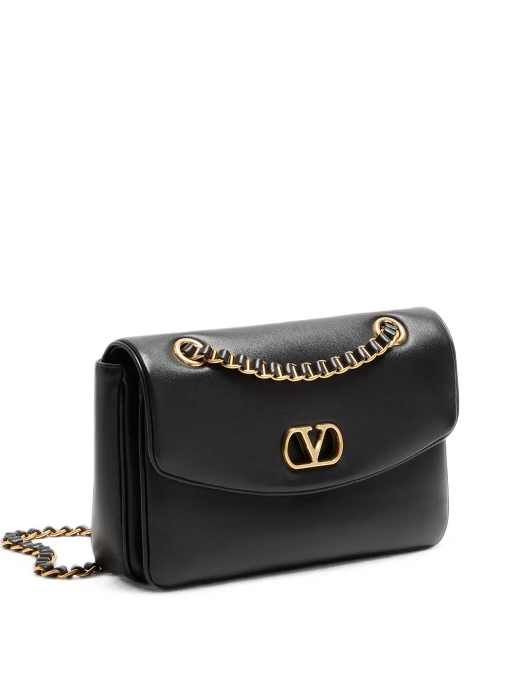 Valentino Garavani Djuna medium chain bag in nappa leather - Nero