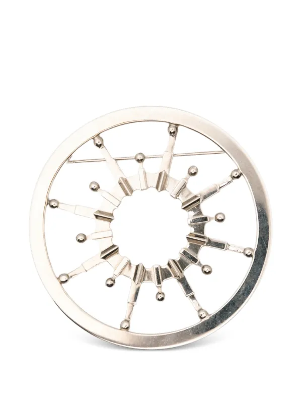 Gianfranco Ferré Pre-owned 1990s Geometric Open-work Brooch in Silver