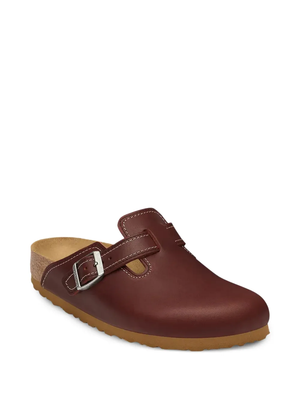 Birkenstock Boston Workwear leather buckle-strap mules Bruin