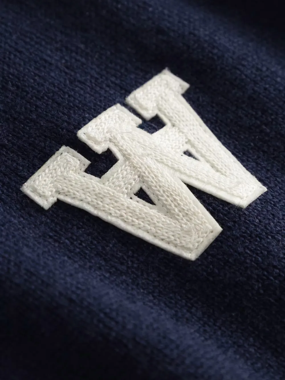 Wood WWTay trui met logo-patch en kwart rits Blauw