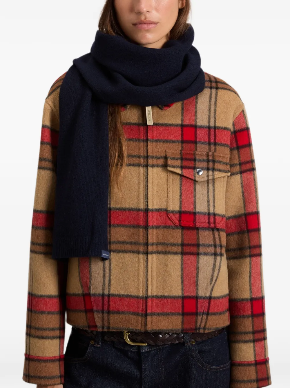 Woolrich Ribgebreide muts en sjaal set Blauw