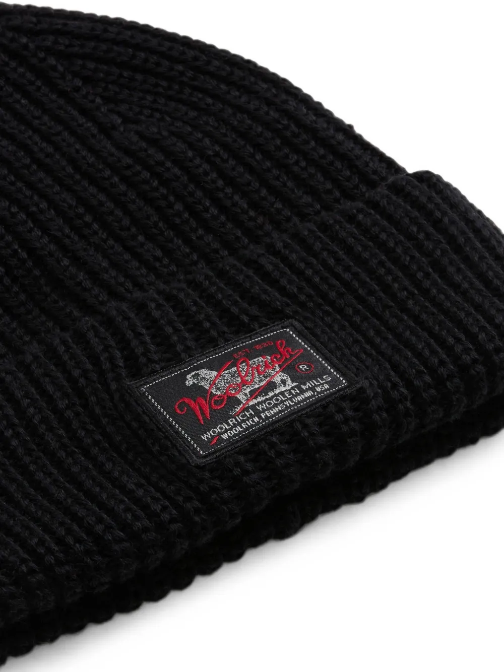 Woolrich Ribgebreide muts Zwart