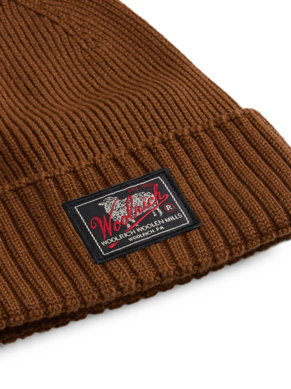 Woolrich Ribgebreide muts Bruin