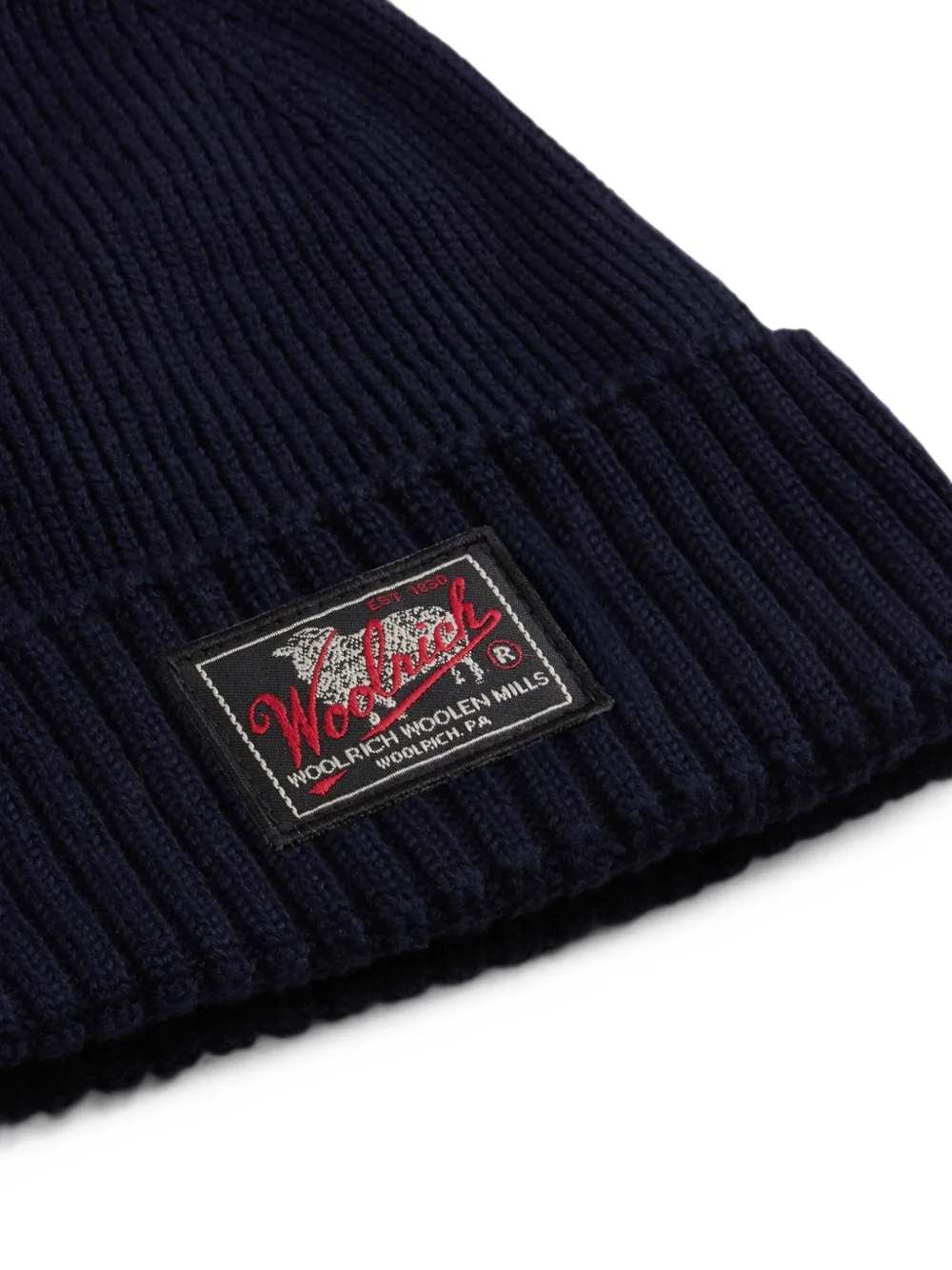Woolrich Ribgebreide muts Blauw