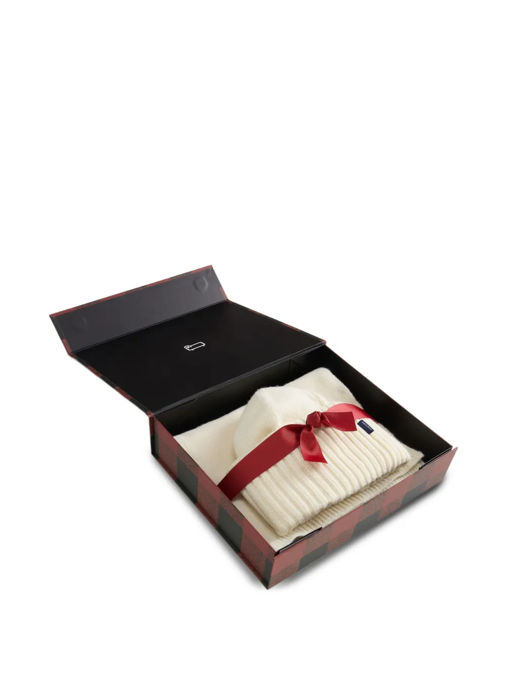 Woolrich Ribgebreide muts en sjaal set Beige