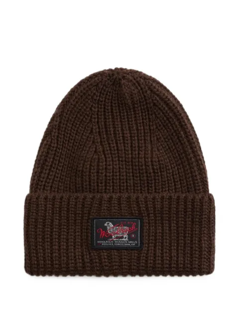 Woolrich Gorro de tricô canelado com patch de logo