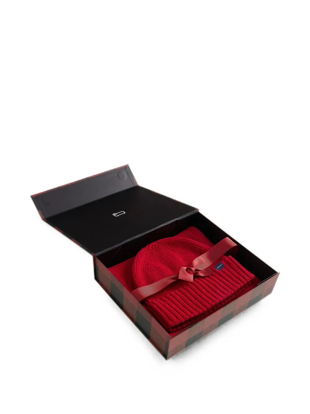 Woolrich Ribgebreide muts en sjaal Rood