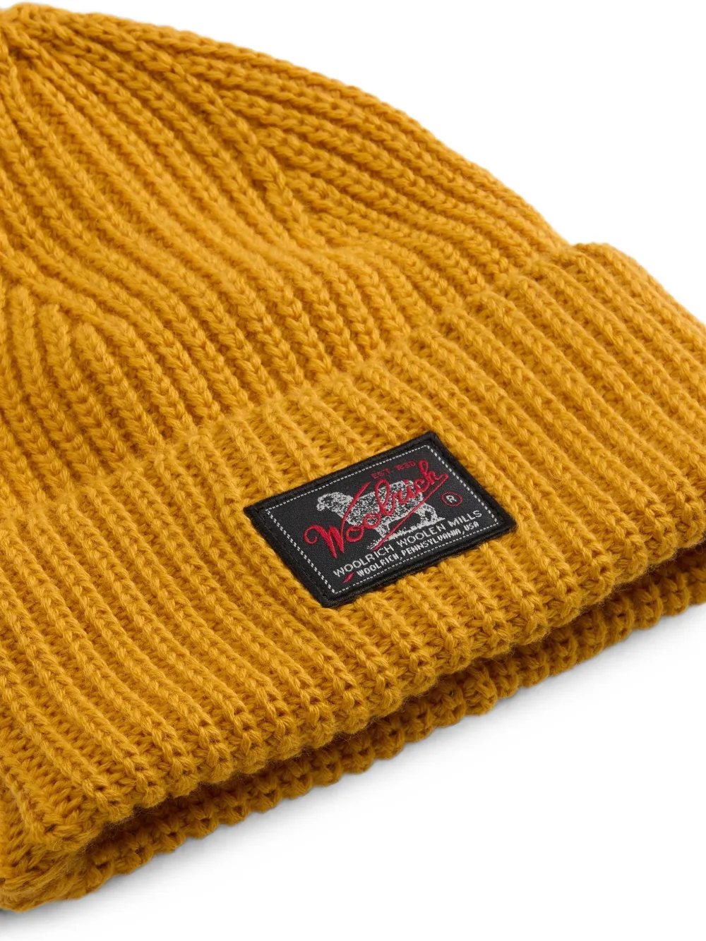 Woolrich Ribgebreide muts Geel