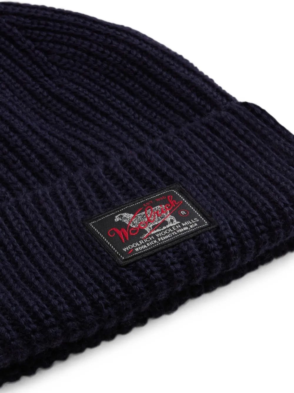 Woolrich Ribgebreide muts Blauw