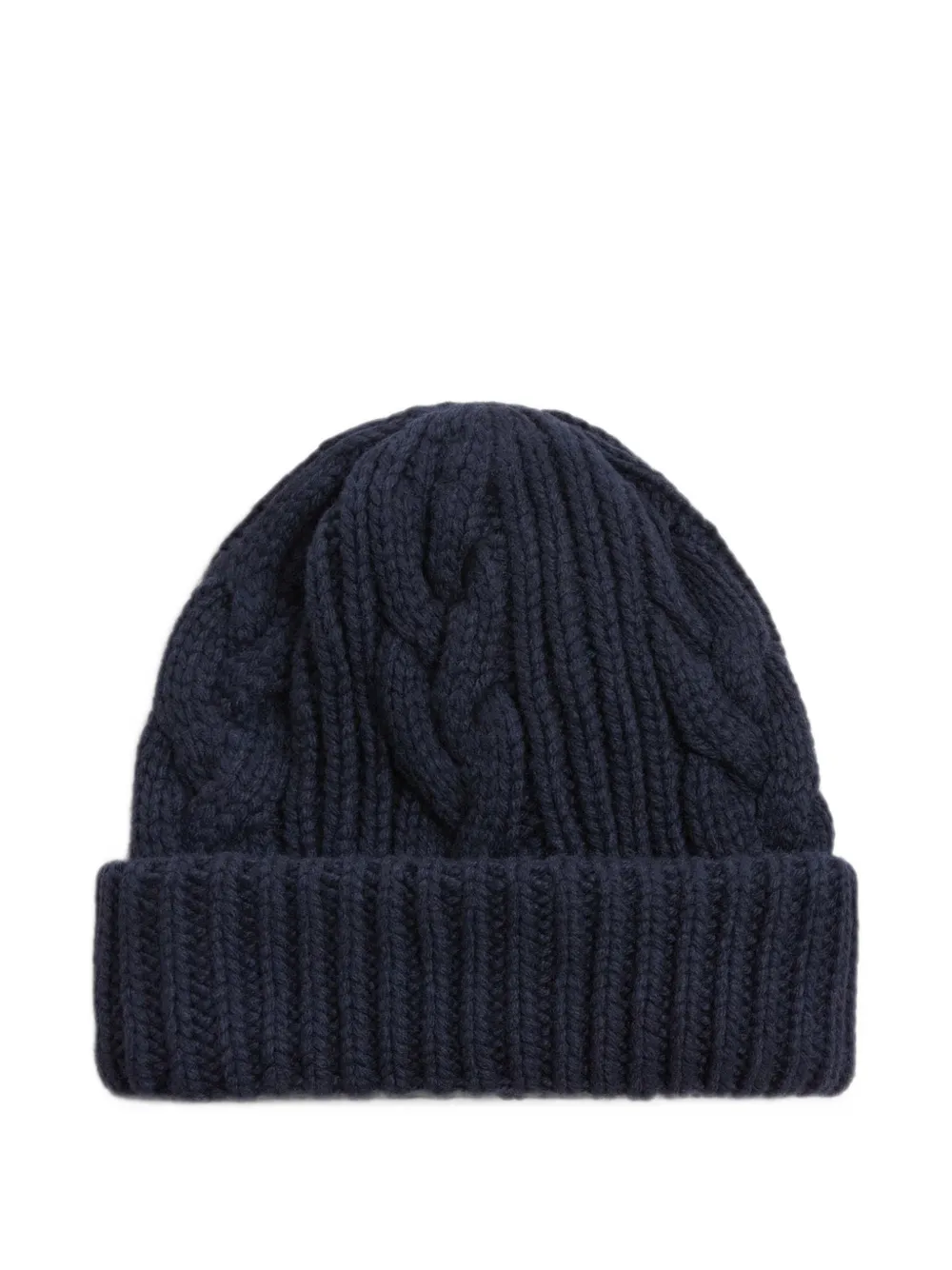 Woolrich cable-knit ribbed-trim beanie hat Blauw