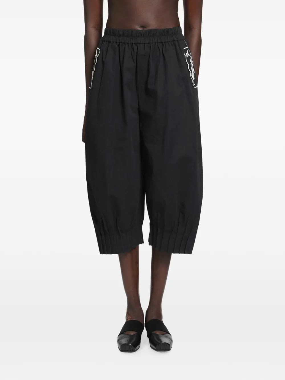 Renli Su Vona embroidered pleated-cuff trousers